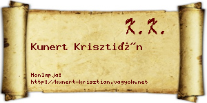 Kunert Krisztián névjegykártya